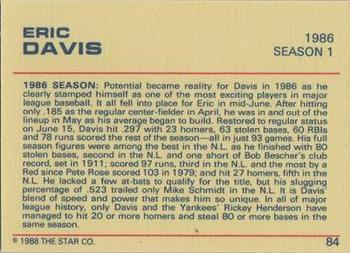 1988 Star Platinum #84 Eric Davis Back