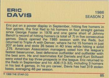 1988 Star Platinum #85 Eric Davis Back