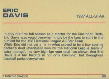 1988 Star Platinum #86 Eric Davis Back