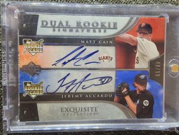 2006 Upper Deck Exquisite Collection #12 Matt Cain / Jeremy Accardo  Front