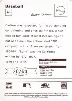 2005 Leaf - Sportscasters 50 Red Batting-Hat #46 Steve Carlton Back