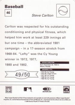 2005 Leaf - Sportscasters 50 White Throwing-Ball #46 Steve Carlton Back