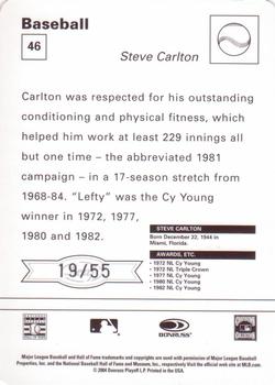 2005 Leaf - Sportscasters 55 Green Batting-Glove #46 Steve Carlton Back