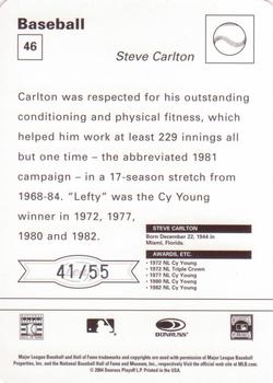 2005 Leaf - Sportscasters 55 Red Fielding-Ball #46 Steve Carlton Back