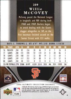 2006 Upper Deck Ultimate Collection #209 Willie McCovey Back