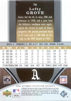2006 Upper Deck Ultimate Collection #76 Lefty Grove Back