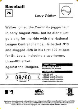 2005 Leaf - Sportscasters 60 White Fielding-Ball #26 Larry Walker Back