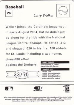 2005 Leaf - Sportscasters 70 Green Batting-Ball #26 Larry Walker Back