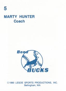 1990 Legoe Bend Bucks #5 Marty Hunter Back