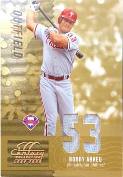 2005 Leaf Century - Material Fabric Number #53 Bobby Abreu Front