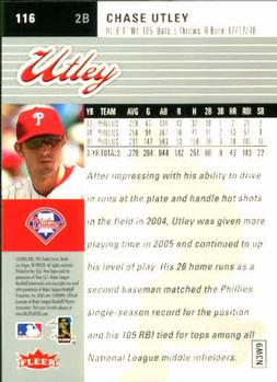 2006 Ultra #116 Chase Utley Back
