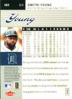 2006 Ultra #161 Dmitri Young Back
