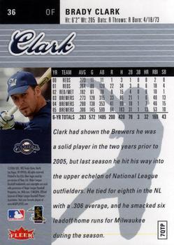 2006 Ultra #36 Brady Clark Back