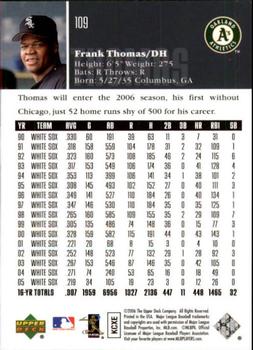 2006 Upper Deck #109 Frank Thomas Back