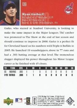 2006 Upper Deck #139 Ryan Garko Back