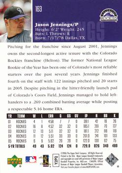 2006 Upper Deck #163 Jason Jennings Back