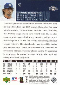 2006 Upper Deck #259 Derrick Turnbow Back