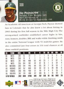 2006 Upper Deck #330 Jay Payton Back