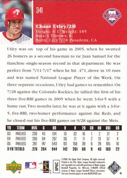 2006 Upper Deck #341 Chase Utley Back