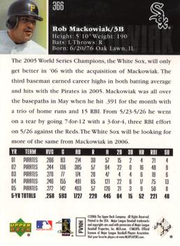 2006 Upper Deck #366 Rob Mackowiak Back