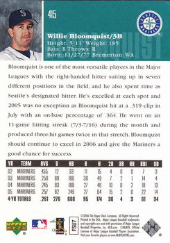 2006 Upper Deck #415 Willie Bloomquist Back
