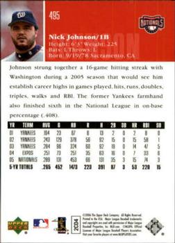2006 Upper Deck #495 Nick Johnson Back