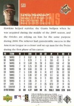 2006 Upper Deck #533 LaTroy Hawkins Back