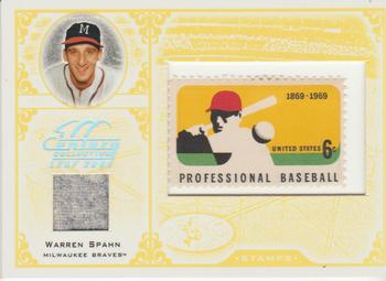2005 Leaf Century - Stamps Material Pro Ball #S-63 Warren Spahn Front