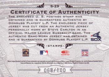 2005 Leaf Century - Stamps Material USA Flag #S-29 Steve Carlton Back