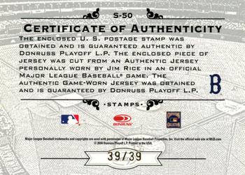 2005 Leaf Century - Stamps Signature Material Centennial #S-50 Jim Rice Back