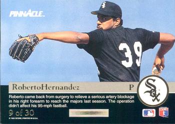 1992 Pinnacle Rookies #9 Roberto Hernandez Back