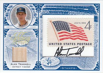 2005 Leaf Century - Stamps Signature Material USA Flag #S-61 Alan Trammell Front