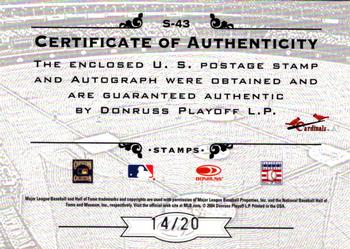 2005 Leaf Century - Stamps Signature Pro Ball #S-43 Lou Brock Back