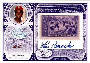 2005 Leaf Century - Stamps Signature Pro Ball #S-43 Lou Brock Front
