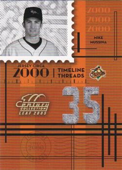 2005 Leaf Century - Timeline Threads Jersey Number #TT-45 Mike Mussina Front
