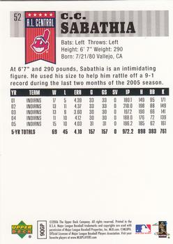 2006 Upper Deck First Pitch #52 CC Sabathia Back