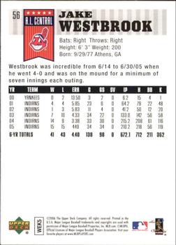 2006 Upper Deck First Pitch #56 Jake Westbrook Back