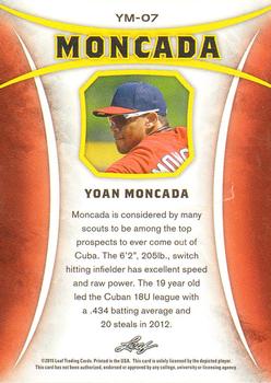2015 Leaf Best of Baseball #YM-07 Yoan Moncada Back