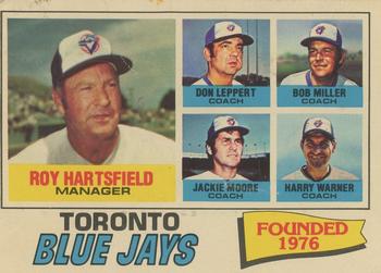 1977 Topps - Team Checklists #113 Toronto Blue Jays / Roy Hartsfield / Don Leppert / Bob Miller / Jackie Moore / Harry Warner Front