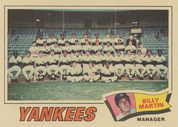 1977 Topps - Team Checklists #387 New York Yankees / Billy Martin Front