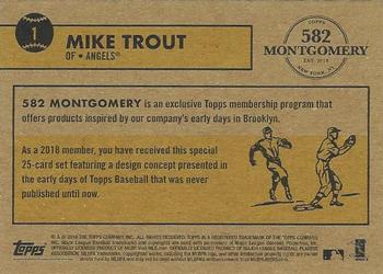 2018-19 Topps 582 Montgomery Club Set 1 #1 Mike Trout Back