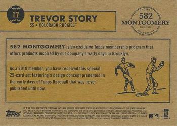 2018-19 Topps 582 Montgomery Club Set 1 #17 Trevor Story Back