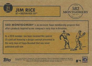 2018-19 Topps 582 Montgomery Club Set 1 #21 Jim Rice Back