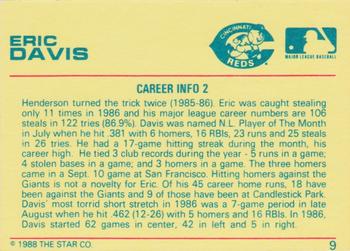 1989 Star Eric Davis #9 Eric Davis Back