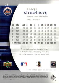 2005 SP Collection - 2005 SP Authentic #28 Darryl Strawberry Back