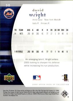 2005 SP Collection - 2005 SP Authentic #30 David Wright Back