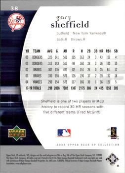 2005 SP Collection - 2005 SP Authentic #38 Gary Sheffield Back