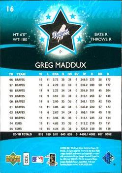 2006 Upper Deck Future Stars #16 Greg Maddux Back