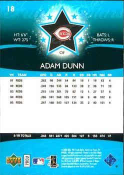2006 Upper Deck Future Stars #18 Adam Dunn Back