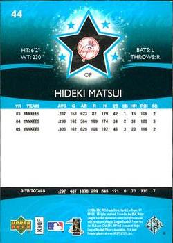2006 Upper Deck Future Stars #44 Hideki Matsui Back